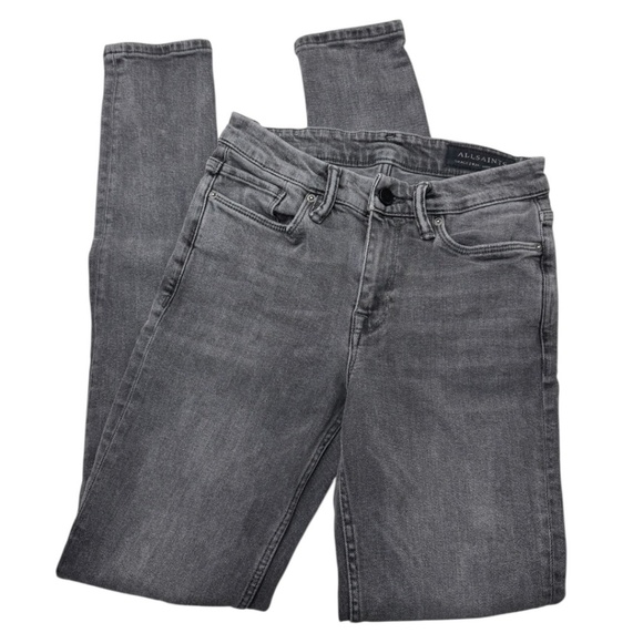 Allsaints Women's Black Grace Slashed Skinny Jeans - Picture 3 of 13